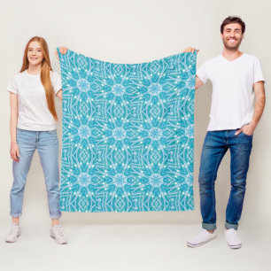 Couverture Polaire Effet d'étincelle en argent bleu turquoise Aqua
