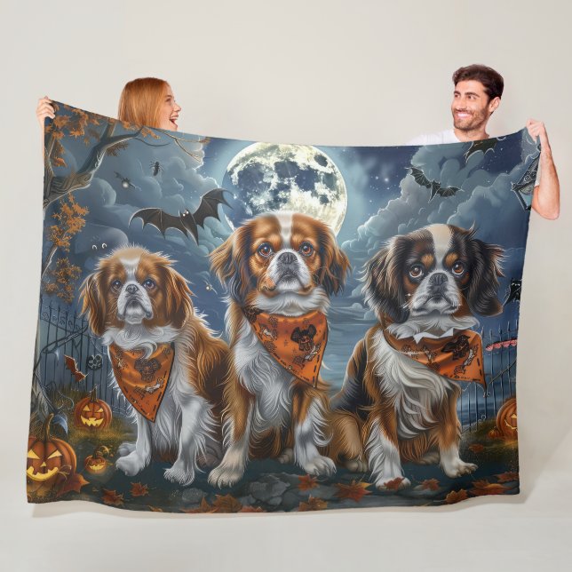 Couverture Polaire Éffrayant d'Halloween en espagnol tibétain (En situation)