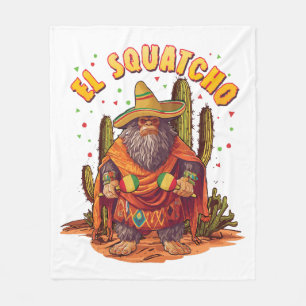 Couverture Polaire El Squatcho Bigfoot avec Maraca, Sombrero et Ponc