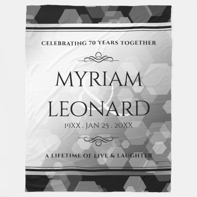 Couverture Polaire Élégant 70e anniversaire de Mariage Platinum (Devant)