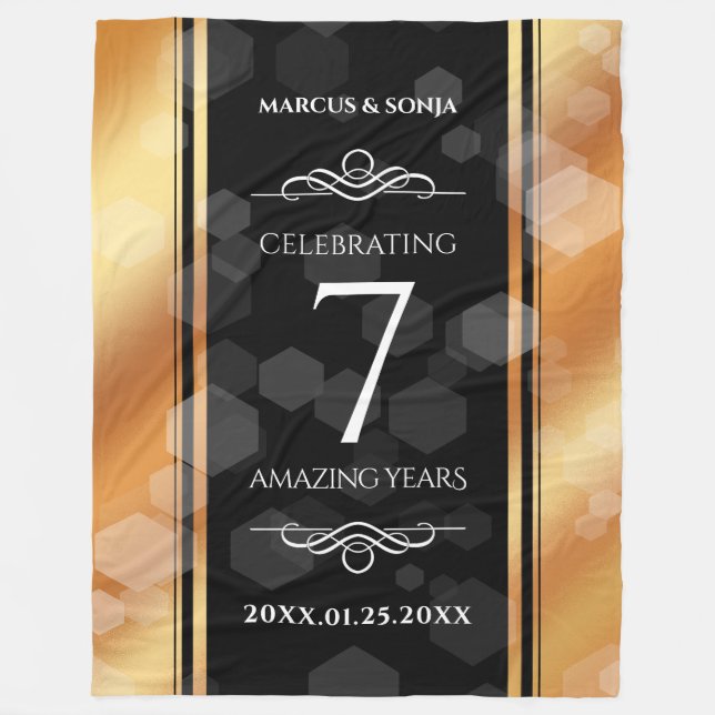 Couverture Polaire Élégant 7ème anniversaire de Mariage de cuivre (Devant)