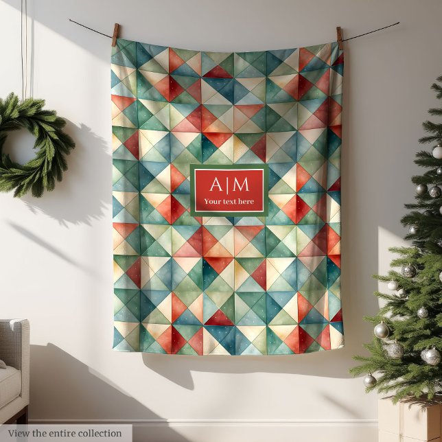 Couverture Polaire Elégant aquarelle teintes muettes joyeux Noël (Elegant watercolor muted tones merry Christmas Fleece Blanket )