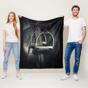 Couverture Polaire Élégant bâton d'argent sur selle d'équitation angl
