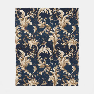 Couverture Polaire Elégant décor baroque et damassé : Orné Vintage