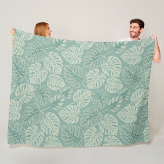 Couverture Polaire Elegant Exotic Painted Monsteras