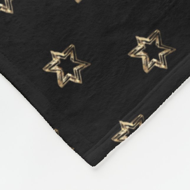 Couverture Polaire Élégant Faux Gold Stars Noël Motif (Coin)