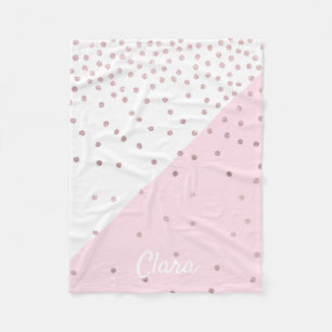 Couverture Polaire Elégant faux rose d'or parties scintillant confett