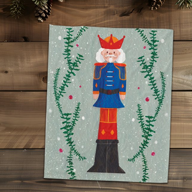 Couverture Polaire Élégant Festif Vert Joyeux Noisette de Noël (Créateur téléchargé)