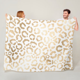 Couverture Polaire Elegant Gold White Leopard Cheetah Animal Print