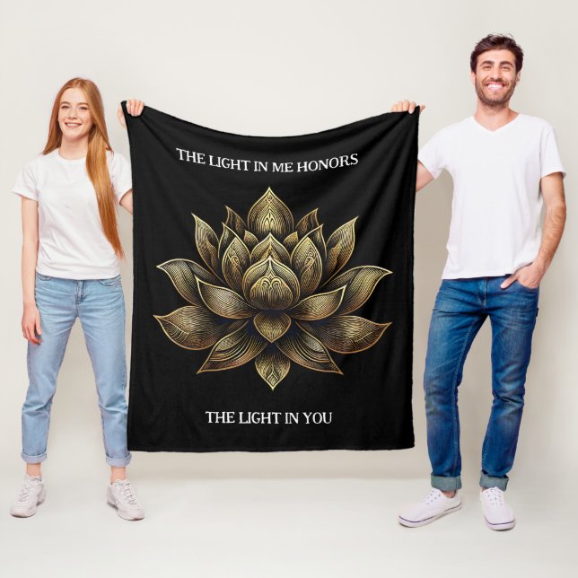 Couverture Polaire Elégant Lotus Lotus Fleur La Lumière en moi ... (En situation)