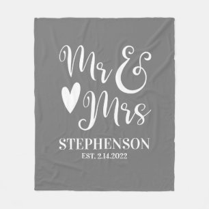 Couverture Polaire Élégant M. Mme Script Couples Mariage