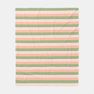 Couverture Polaire Élégant Modèle à rayures vert rose orange élégant