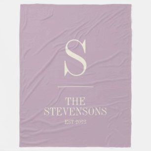Couverture Polaire Élégant Monogramme Famille Classique Est Dusty L