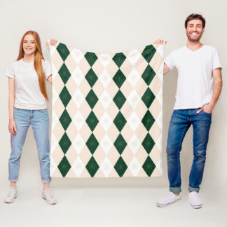 Couverture Polaire Élégant Motif arlequin de Noël avec flocon de neig