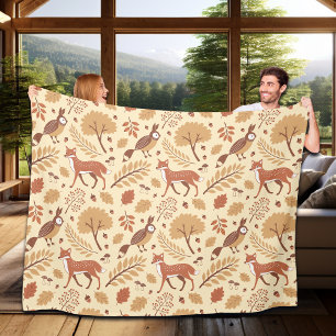 Couverture Polaire Élégant Motif d'automne scandinave