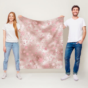 Couverture Polaire Élégant Motif de Noël vert rose