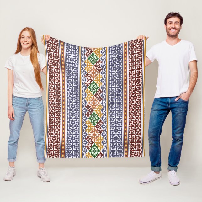 Couverture Polaire élégant motif ethnique (En situation)