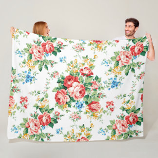 Couverture Polaire Elégant motif floral avec élément de design Rose