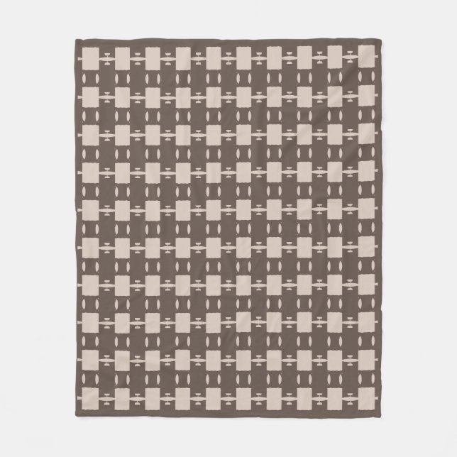 Couverture Polaire Elégant Motif géométrique beige Brown (Devant)