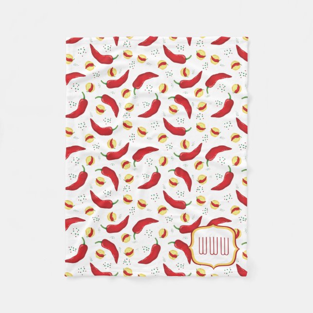 Couverture Polaire Élégant Motif Red Chile (Devant)
