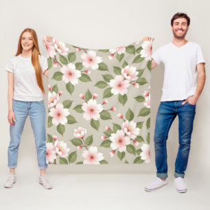 Couverture Polaire Élégant motif sans couture de fleurs de cerisier