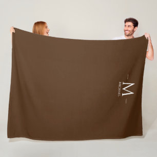 Couverture Polaire Élégant personnalisé Brown grand monogramme