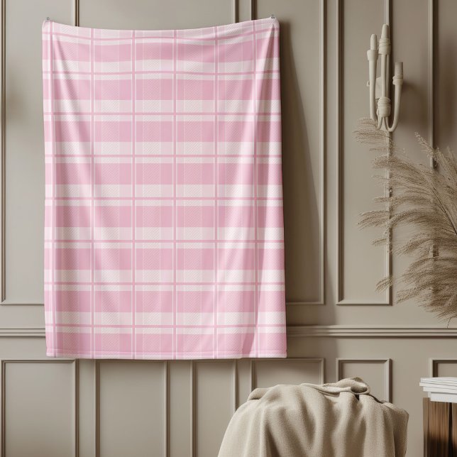 Couverture Polaire Élégant Pink Plaid Lance Soft Home Accent (Elegant Pink Plaid Throw Soft Home Accent Fleece Blanket)