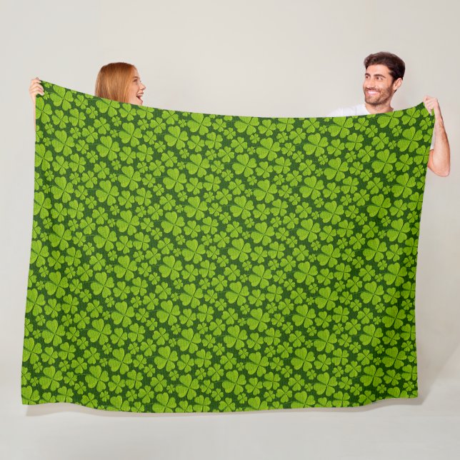Couverture Polaire Élégant quatre feuilles de trèfle floral (En situation)