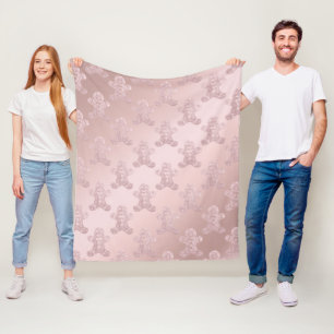 Couverture Polaire Élégant Rose Parties scintillant or  pain d'épices