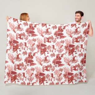 Couverture Polaire Élégant Vintage Classique Rouge Français Toile