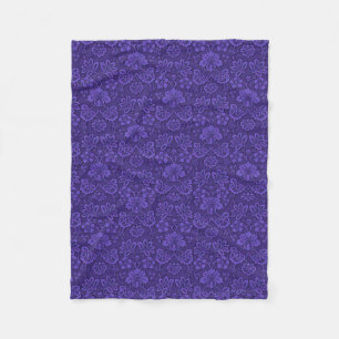 Couverture Polaire Elegant Violet Vintage Damask Pattern