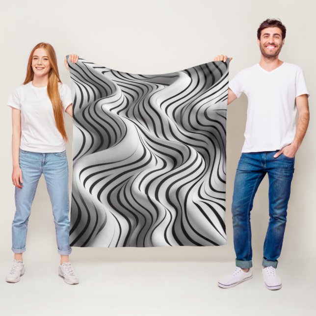 Couverture Polaire Elegant Waves Fabric Design 6 (En situation)