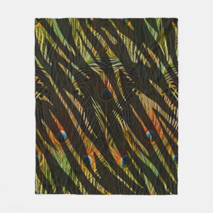 Couverture Polaire Elégant Zebra Poster de animal Peacock Feathers