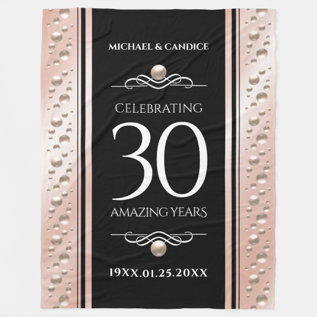 Couverture Polaire Elégante 30ème Mariage Pearl Anniversaire de céléb (Devant)