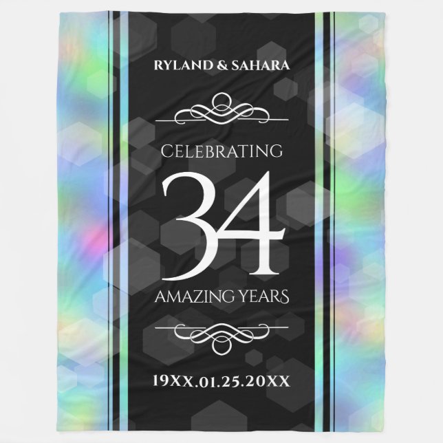 Couverture Polaire Élégante 34e anniversaire du Mariage Opal (Devant)