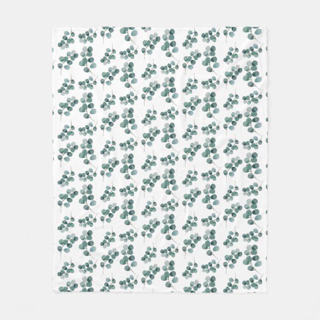 Couverture Polaire Elégante aquarelle eucalyptus (Devant)