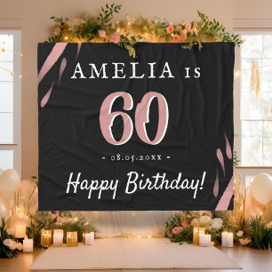 Couverture Polaire Elégante couleur rose noire 60e anniversaire