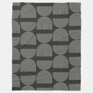 Couverture Polaire Elégante Mid Century Mod Arch Lines noir et blanc