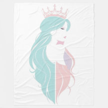 "Elégante Reine avec Couronne" Pastel Design