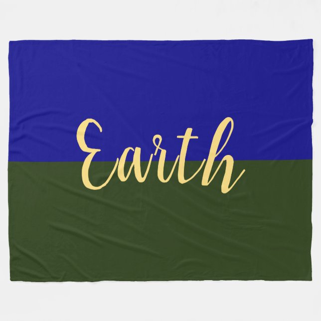 Couverture Polaire Elégante Terre Forêt Bleue Royale Bleue Bloc de co (Devant (Horizontal))