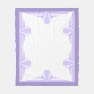 Couverture Polaire Elément Art déco en blanc & violet Fleece Blanket