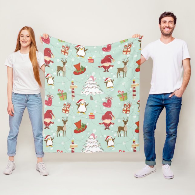 Couverture Polaire Éléments de Noël Elfes rennes (En situation)