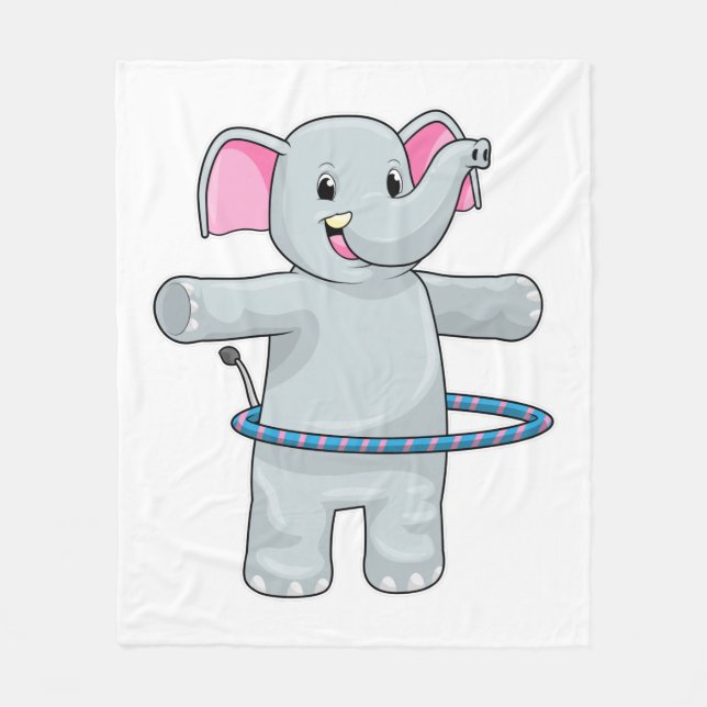 Couverture Polaire Eléphant au sport avec pneus Fitness (Devant)