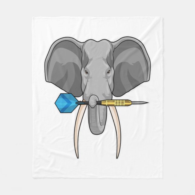 Couverture Polaire Eléphant aux fléchettes avec fléchette (Devant)