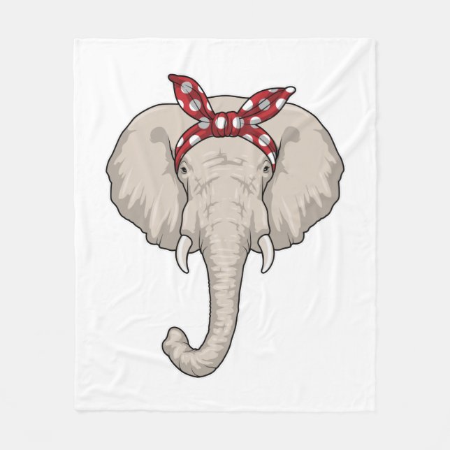 Couverture Polaire Eléphant avec Bandana (Devant)