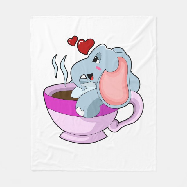Couverture Polaire Elephant avec la coupe du café (Devant)
