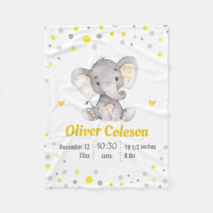 Couverture Polaire Éléphant Gris Jaune à Points Nursery Statistiques
