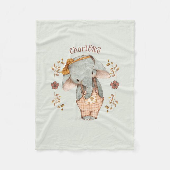 Couverture Polaire Eléphant petite fille (Devant)