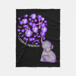 Couverture Polaire Eléphant Poussant Des Lons Violets Surdose