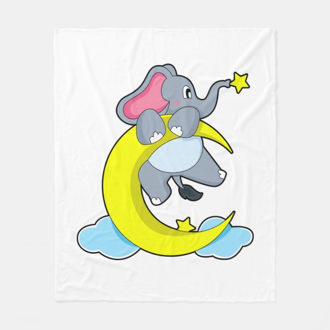 Couverture Polaire Eléphant sur les nuages (Devant)